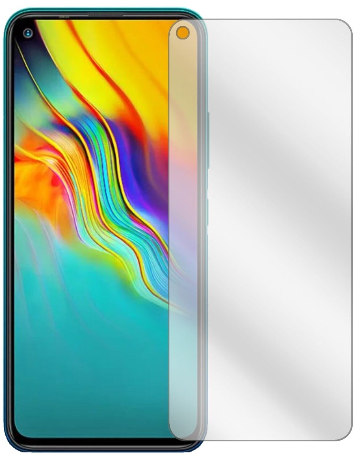 InfinixNote 7 Lite mit aufgebrachter dipos Displayschutzfolie, glasklare Darstellung ohne Einschränkungen