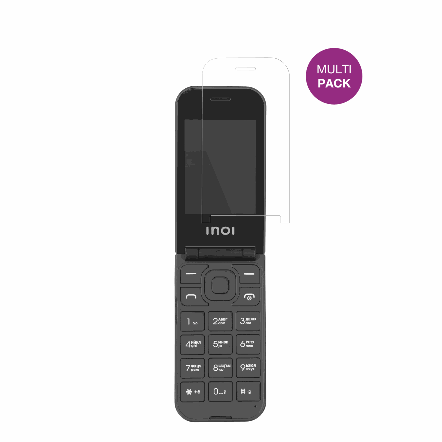 INOI284 Flip 4G mit aufgebrachter dipos Displayschutzfolie, glasklare Darstellung ohne Einschränkungen
