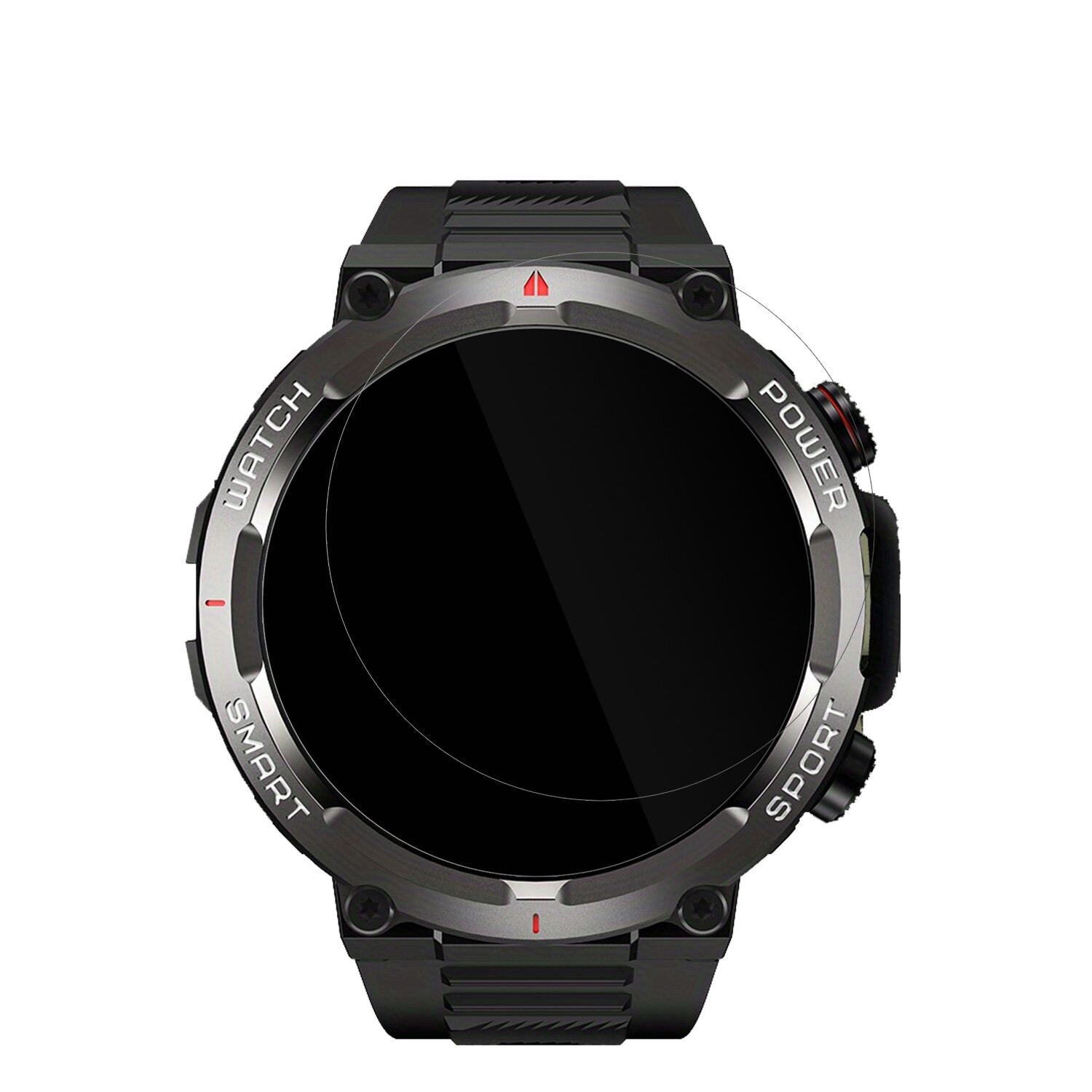 IOWODOW50 1.39 Zoll Smartwatch mit aufgebrachter dipos Displayschutzfolie, glasklare Darstellung ohne Einschränkungen