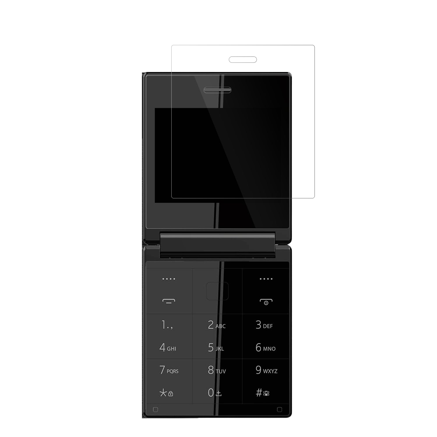 ItelFlip One mit aufgebrachter dipos Displayschutzfolie, glasklare Darstellung ohne Einschränkungen