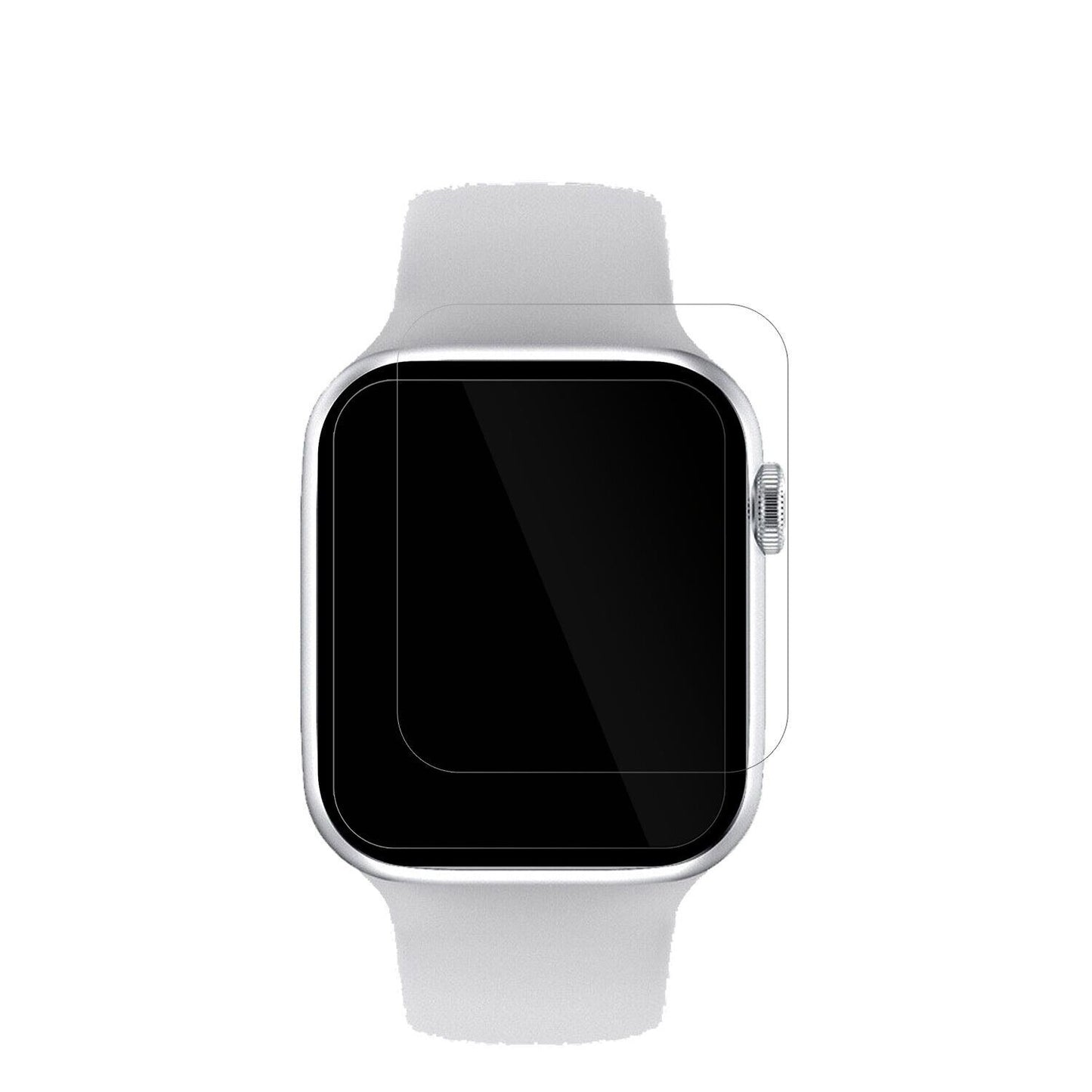 IwoWatch 7 Pro mit aufgebrachter dipos Displayschutzfolie, glasklare Darstellung ohne Einschränkungen