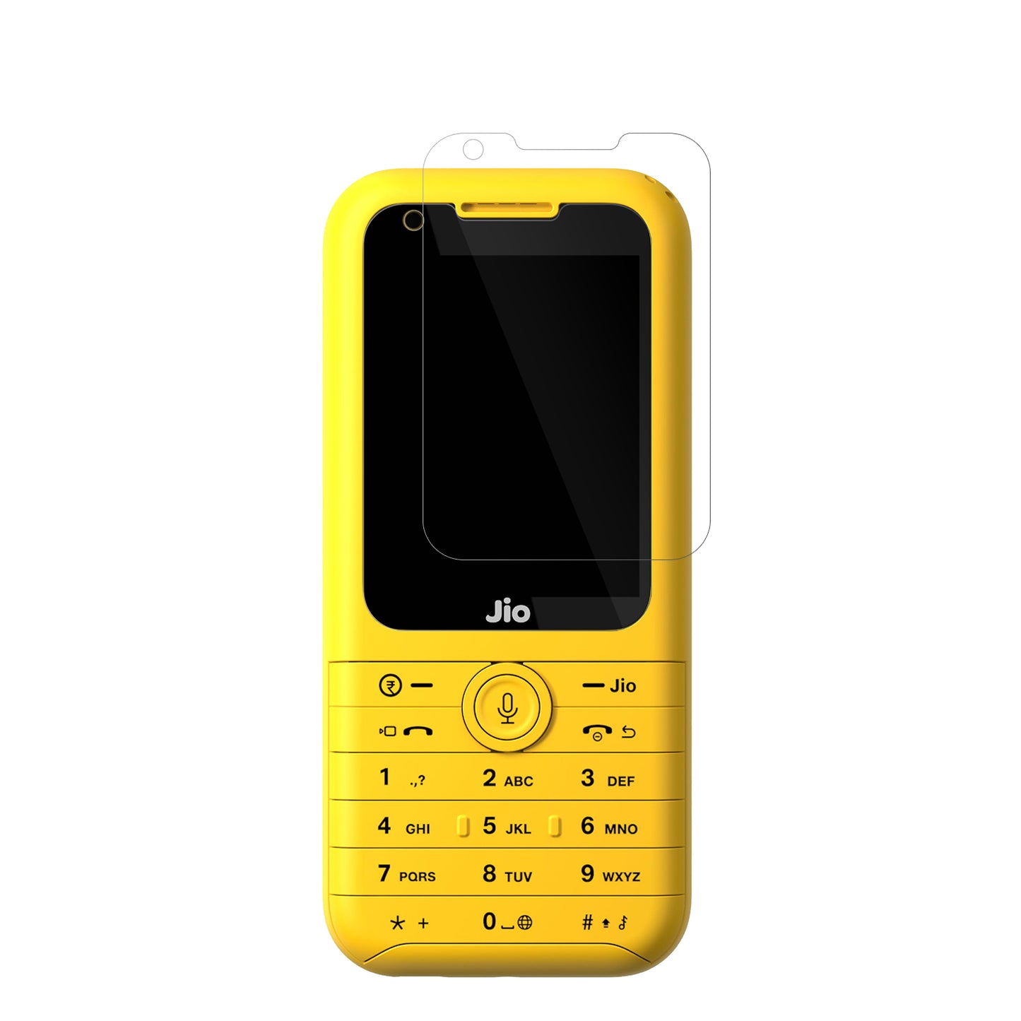 JioPhone Prima 2 mit aufgebrachter dipos Displayschutzfolie, glasklare Darstellung ohne Einschränkungen