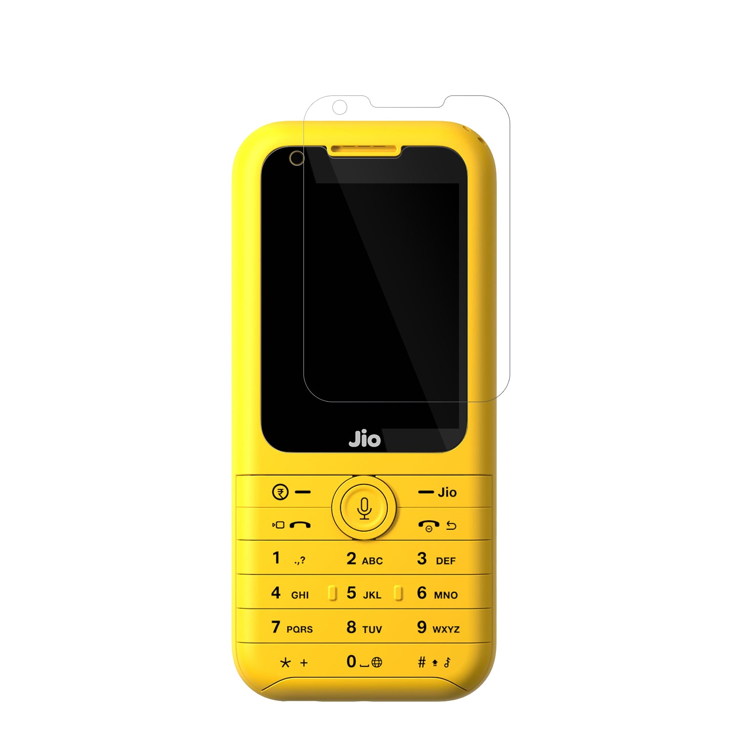 JioPhone Prima 2 mit aufgebrachter dipos Displayschutzfolie, glasklare Darstellung ohne Einschränkungen