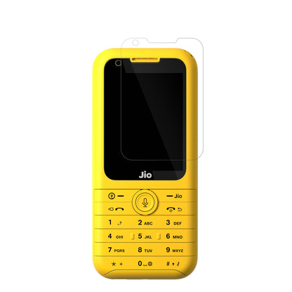 JioPhone Prima 2 mit aufgebrachter dipos Displayschutzfolie, glasklare Darstellung ohne Einschränkungen