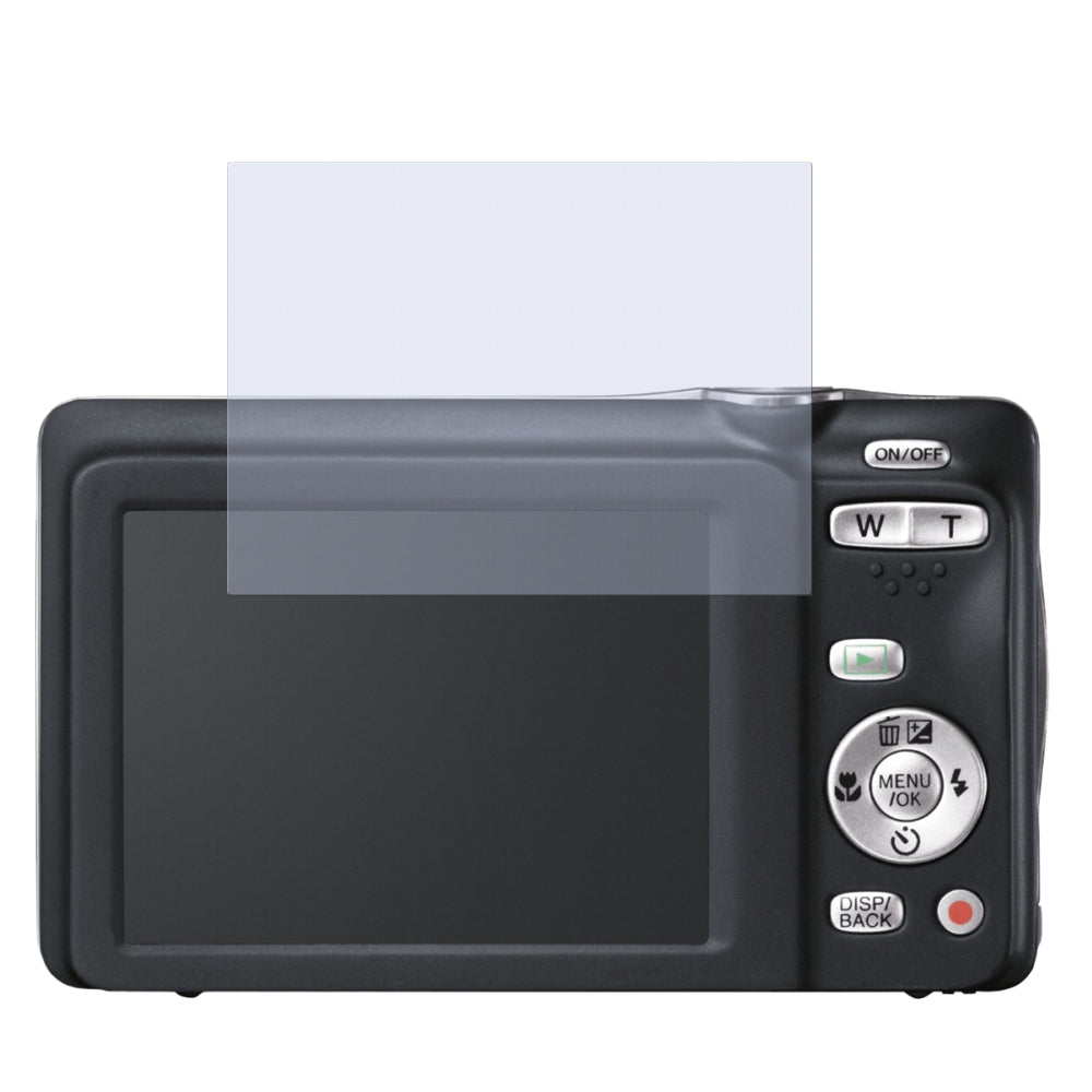 JX500Fujifilm mit aufgebrachter dipos Displayschutzfolie, glasklare Darstellung ohne Einschränkungen