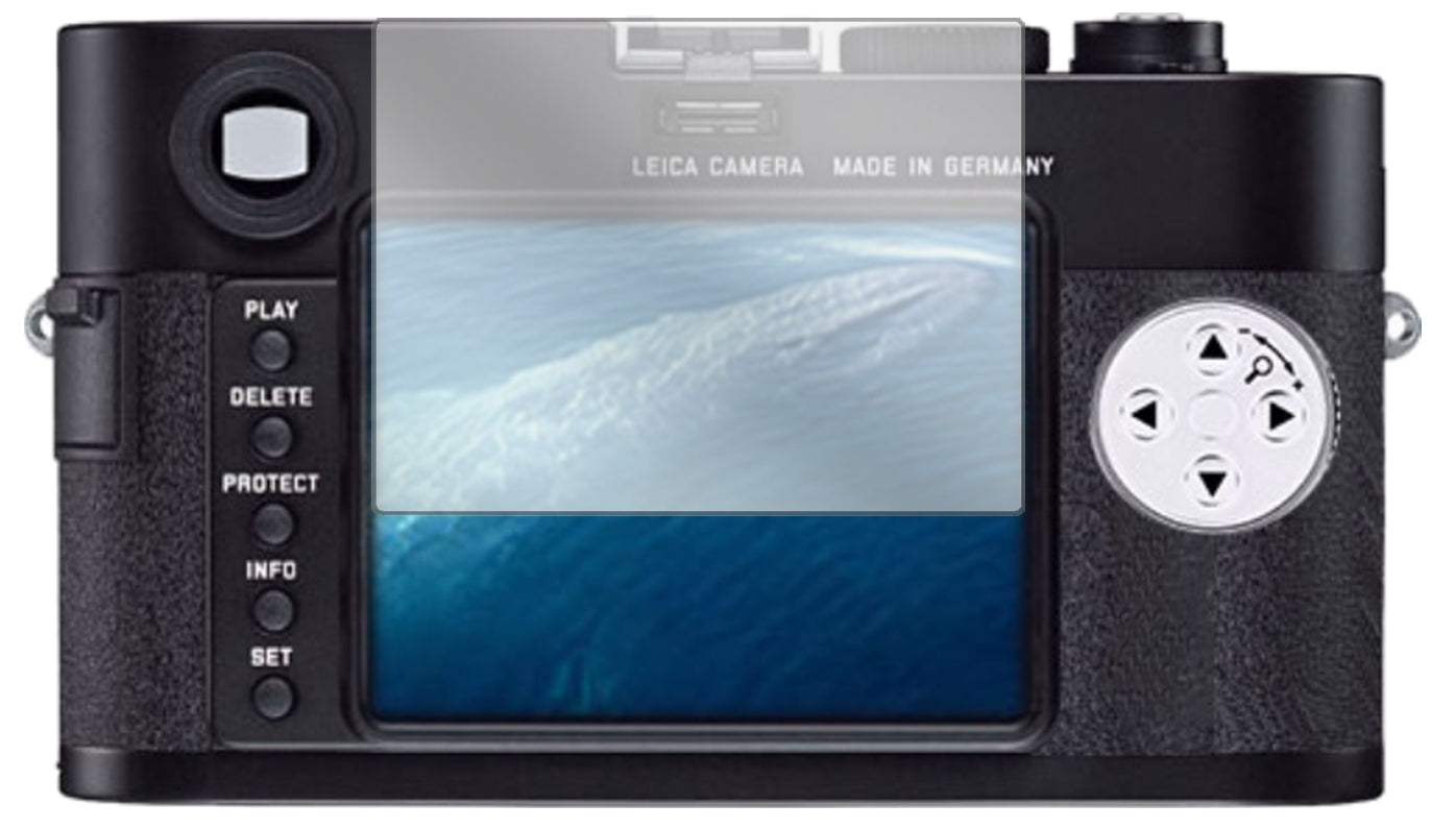 LeicaM10 mit aufgebrachter dipos Displayschutzfolie, glasklare Darstellung ohne Einschränkungen