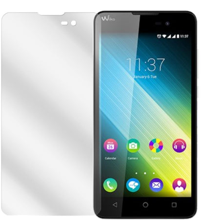 Lenny 2Wiko mit aufgebrachter dipos Displayschutzfolie, glasklare Darstellung ohne Einschränkungen