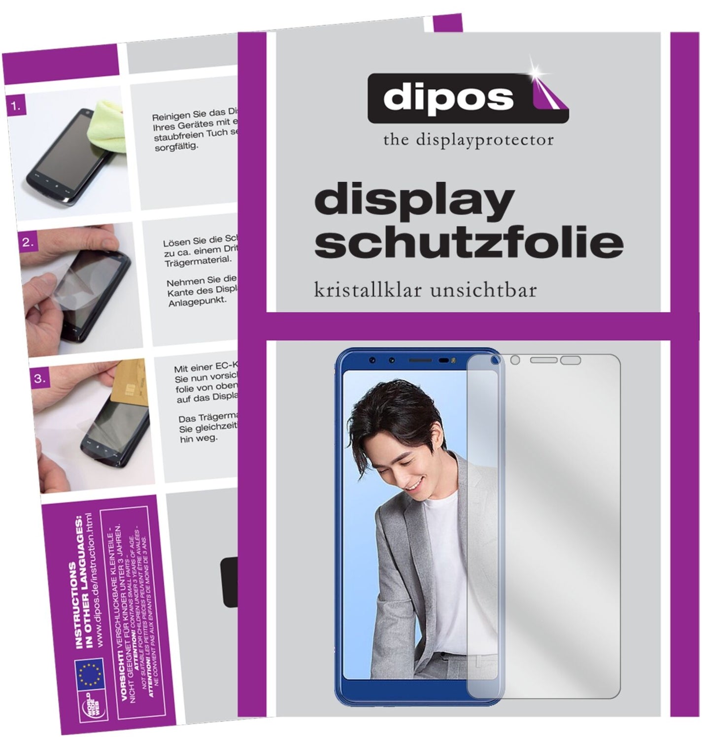 LenovoK5s mit aufgebrachter dipos Displayschutzfolie, glasklare Darstellung ohne Einschränkungen