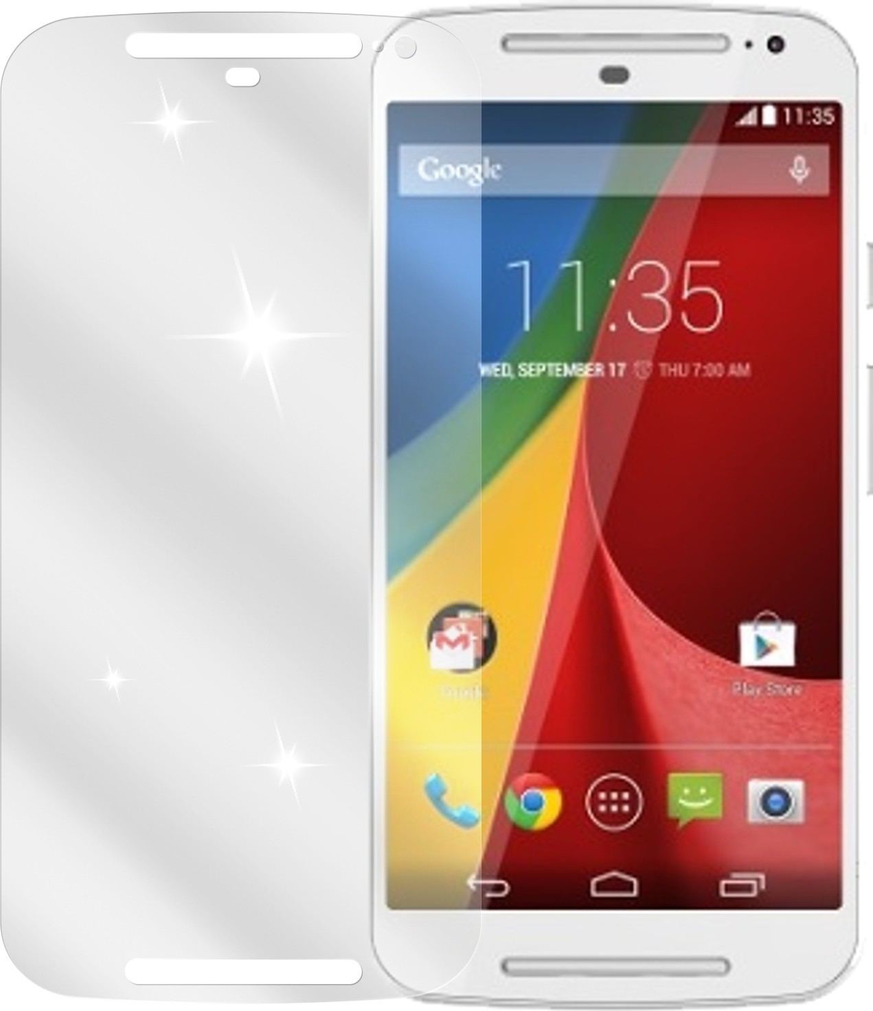 LenovoMoto M XT1663 (4,6 Zoll) mit aufgebrachter dipos Displayschutzfolie, glasklare Darstellung ohne Einschränkungen