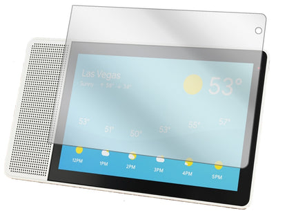 LenovoSmart Display 10 mit aufgebrachter dipos Displayschutzfolie, glasklare Darstellung ohne Einschränkungen