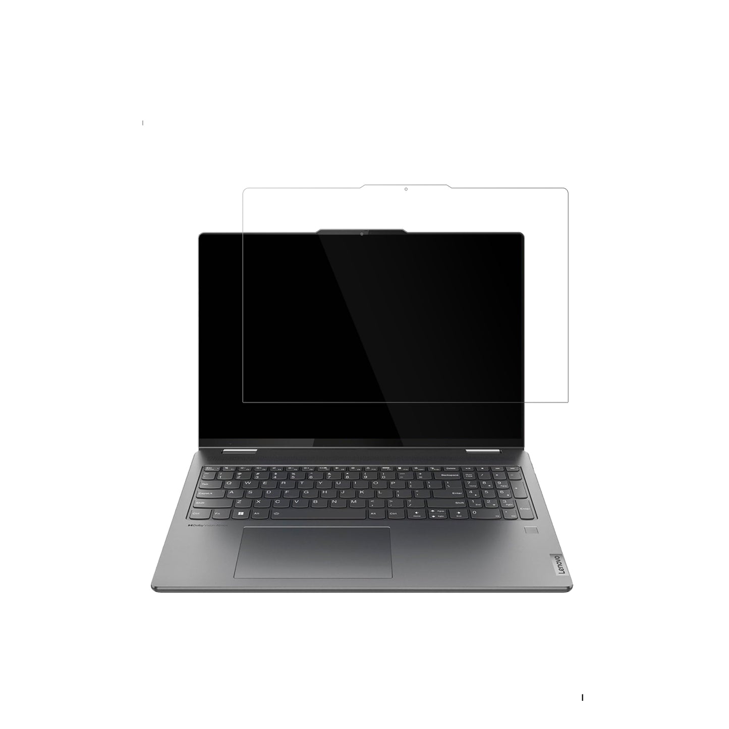 LenovoYoga Slim 7 mit aufgebrachter dipos Displayschutzfolie, glasklare Darstellung ohne Einschränkungen