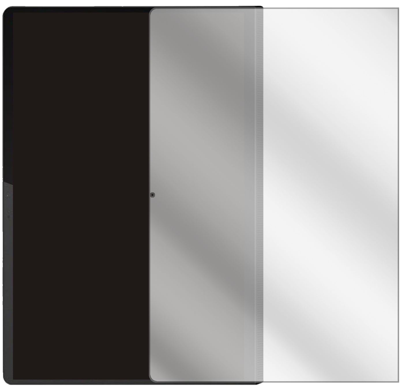 LenovoYoga Tab 11 mit aufgebrachter dipos Displayschutzfolie, glasklare Darstellung ohne Einschränkungen