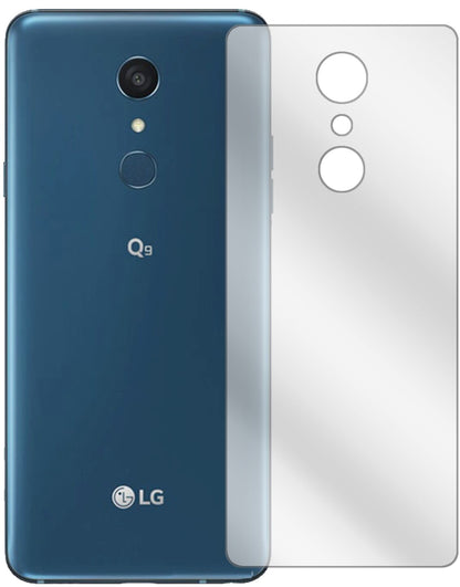 LGQ9 One Rückseite mit aufgebrachter dipos Displayschutzfolie, glasklare Darstellung ohne Einschränkungen