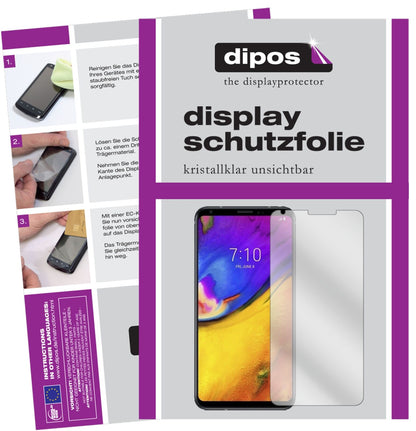 LGV35 ThinQ mit aufgebrachter dipos Displayschutzfolie, glasklare Darstellung ohne Einschränkungen