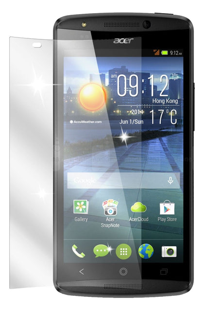 Liquid E700Acer mit aufgebrachter dipos Displayschutzfolie, glasklare Darstellung ohne Einschränkungen
