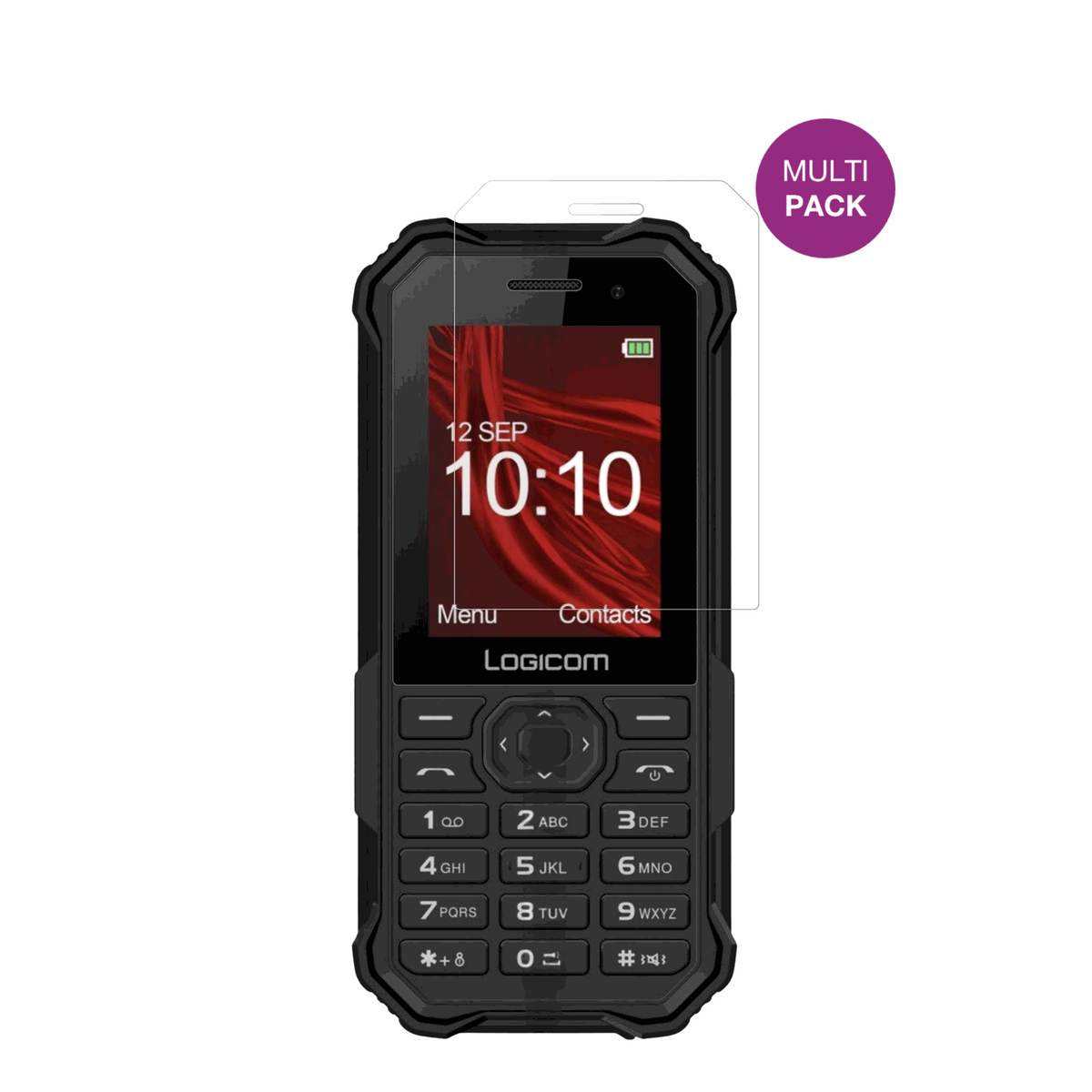LogicomXtrem-30 mit aufgebrachter dipos Displayschutzfolie, glasklare Darstellung ohne Einschränkungen