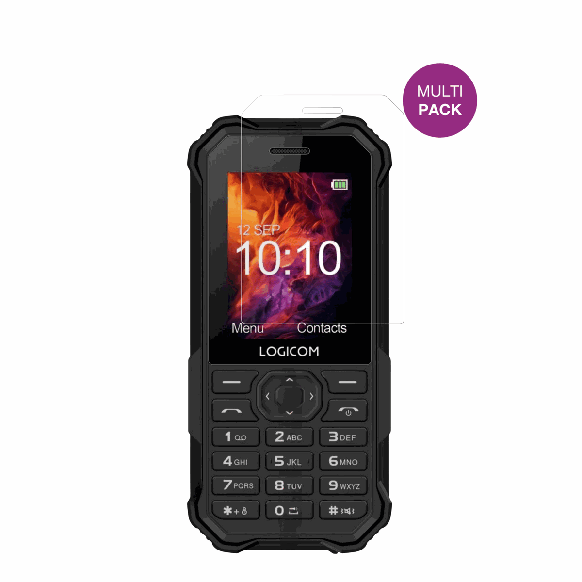 LogicomXtrem 40 Pro mit aufgebrachter dipos Displayschutzfolie, glasklare Darstellung ohne Einschränkungen