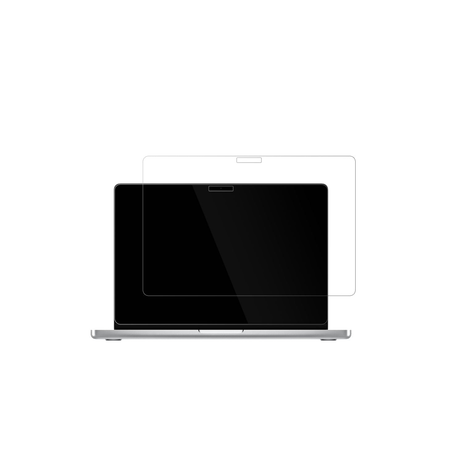 MacBookPro M4 16 Zoll 2024 mit aufgebrachter dipos Displayschutzfolie, glasklare Darstellung ohne Einschränkungen