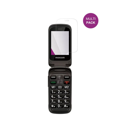 MaxComComfort MM834 4G mit aufgebrachter dipos Displayschutzfolie, glasklare Darstellung ohne Einschränkungen