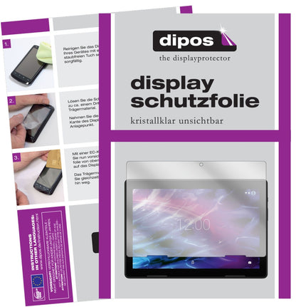 MedionLifetab E10604 mit aufgebrachter dipos Displayschutzfolie, glasklare Darstellung ohne Einschränkungen