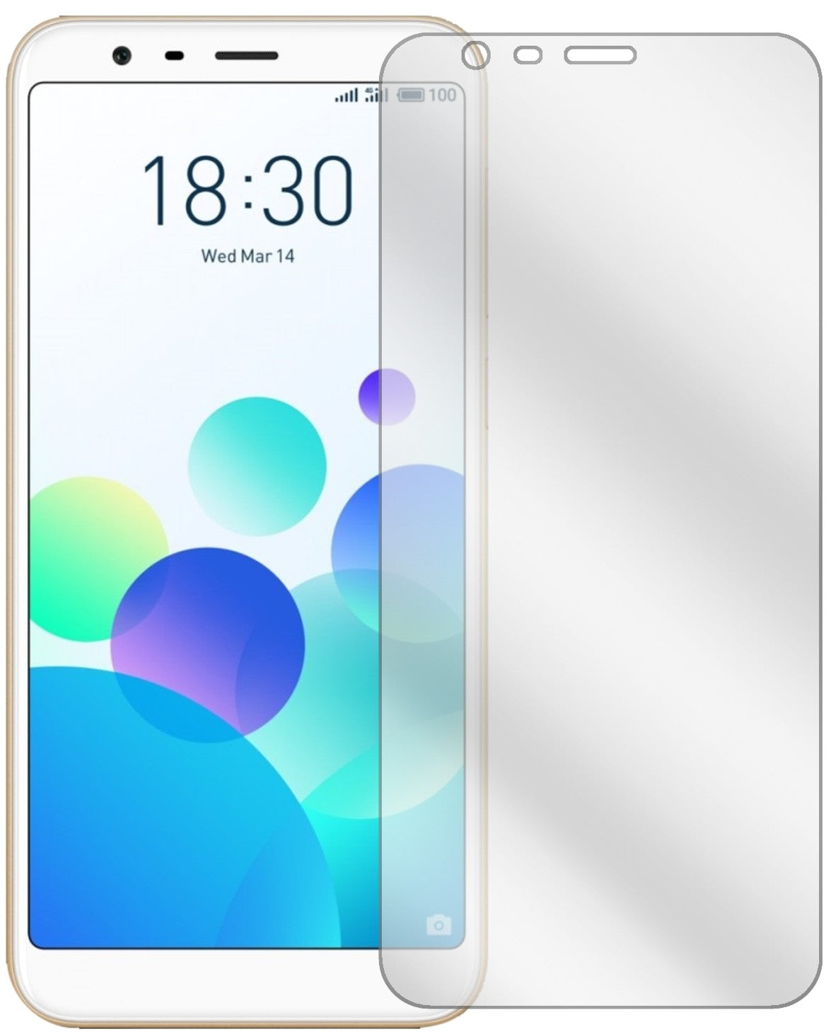 MeizuM8C mit aufgebrachter dipos Displayschutzfolie, glasklare Darstellung ohne Einschränkungen