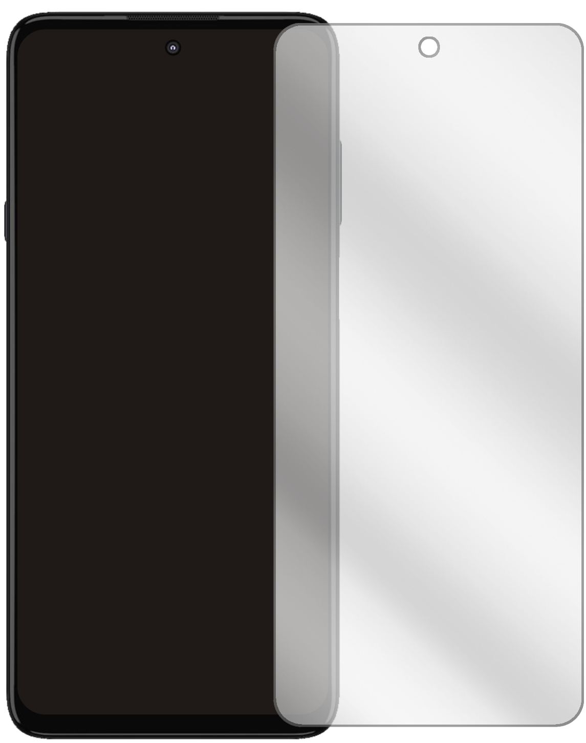MotorolaEdge 20 Lite mit aufgebrachter dipos Displayschutzfolie, glasklare Darstellung ohne Einschränkungen