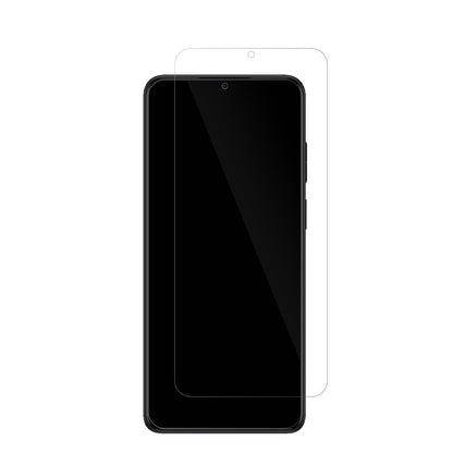 MotorolaMoto E22 mit aufgebrachter dipos Displayschutzfolie, glasklare Darstellung ohne Einschränkungen