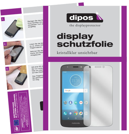 MotorolaMoto E5 Cruise mit aufgebrachter dipos Displayschutzfolie, glasklare Darstellung ohne Einschränkungen