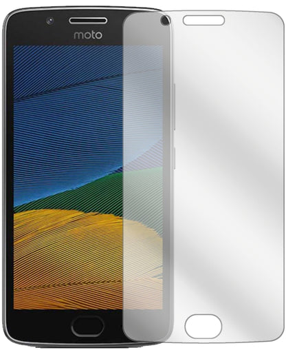 MotorolaMoto G5 Plus mit aufgebrachter dipos Displayschutzfolie, glasklare Darstellung ohne Einschränkungen