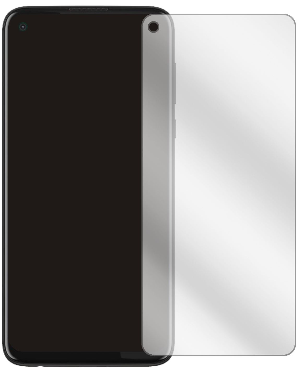 MotorolaMoto G8 Power mit aufgebrachter dipos Displayschutzfolie, glasklare Darstellung ohne Einschränkungen