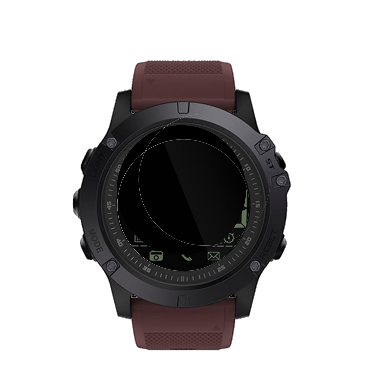 NasaBNA30129-002 (51 mm) mit aufgebrachter dipos Displayschutzfolie, glasklare Darstellung ohne Einschränkungen