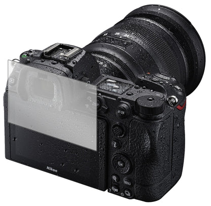NikonZ 6II mit aufgebrachter dipos Displayschutzfolie, glasklare Darstellung ohne Einschränkungen