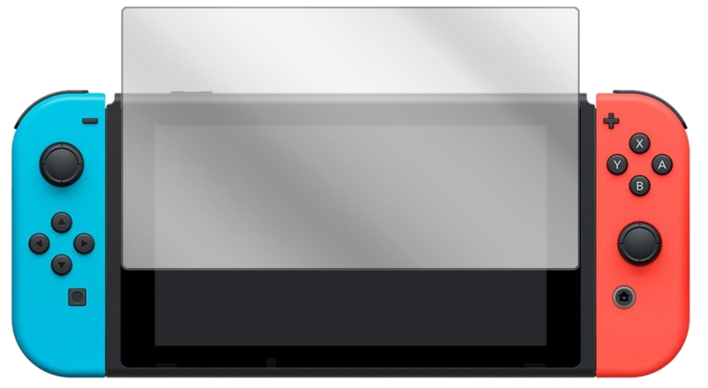 NintendoSwitch mit aufgebrachter dipos Displayschutzfolie, glasklare Darstellung ohne Einschränkungen