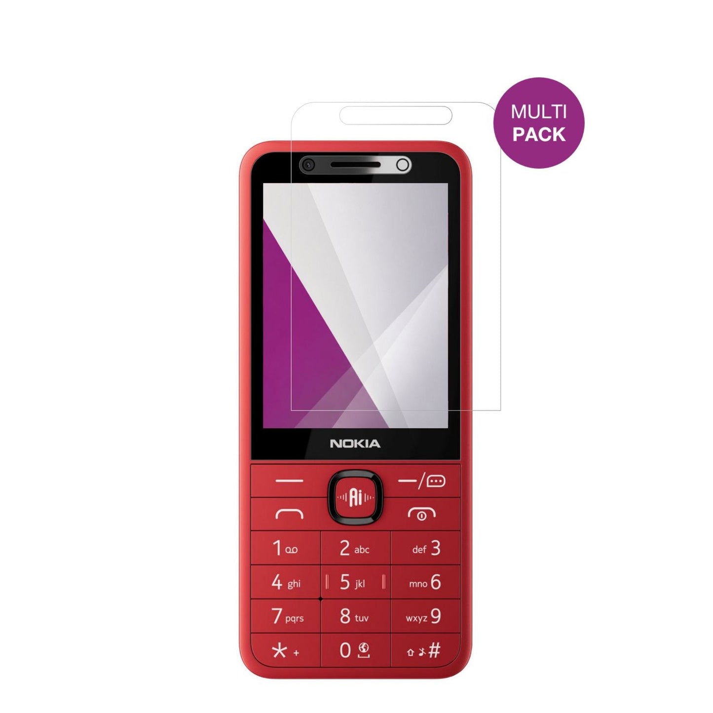 Nokia215 4G 2nd Edition mit aufgebrachter dipos Displayschutzfolie, glasklare Darstellung ohne Einschränkungen