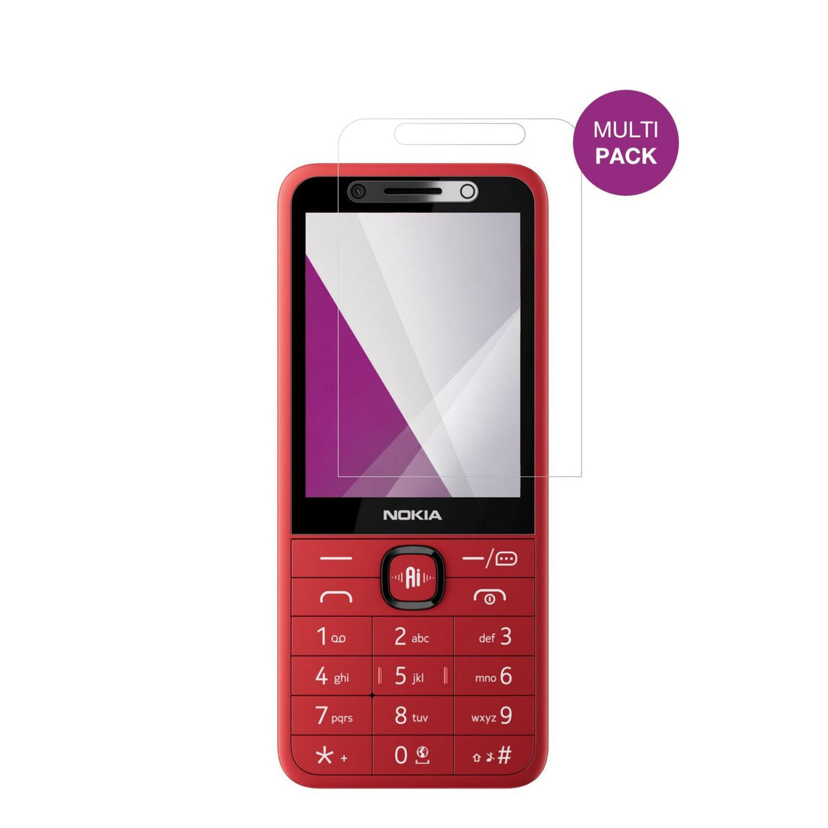 Nokia215 4G 2nd Edition mit aufgebrachter dipos Displayschutzfolie, glasklare Darstellung ohne Einschränkungen