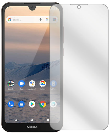Nokia46082 mit aufgebrachter dipos Displayschutzfolie, glasklare Darstellung ohne Einschränkungen