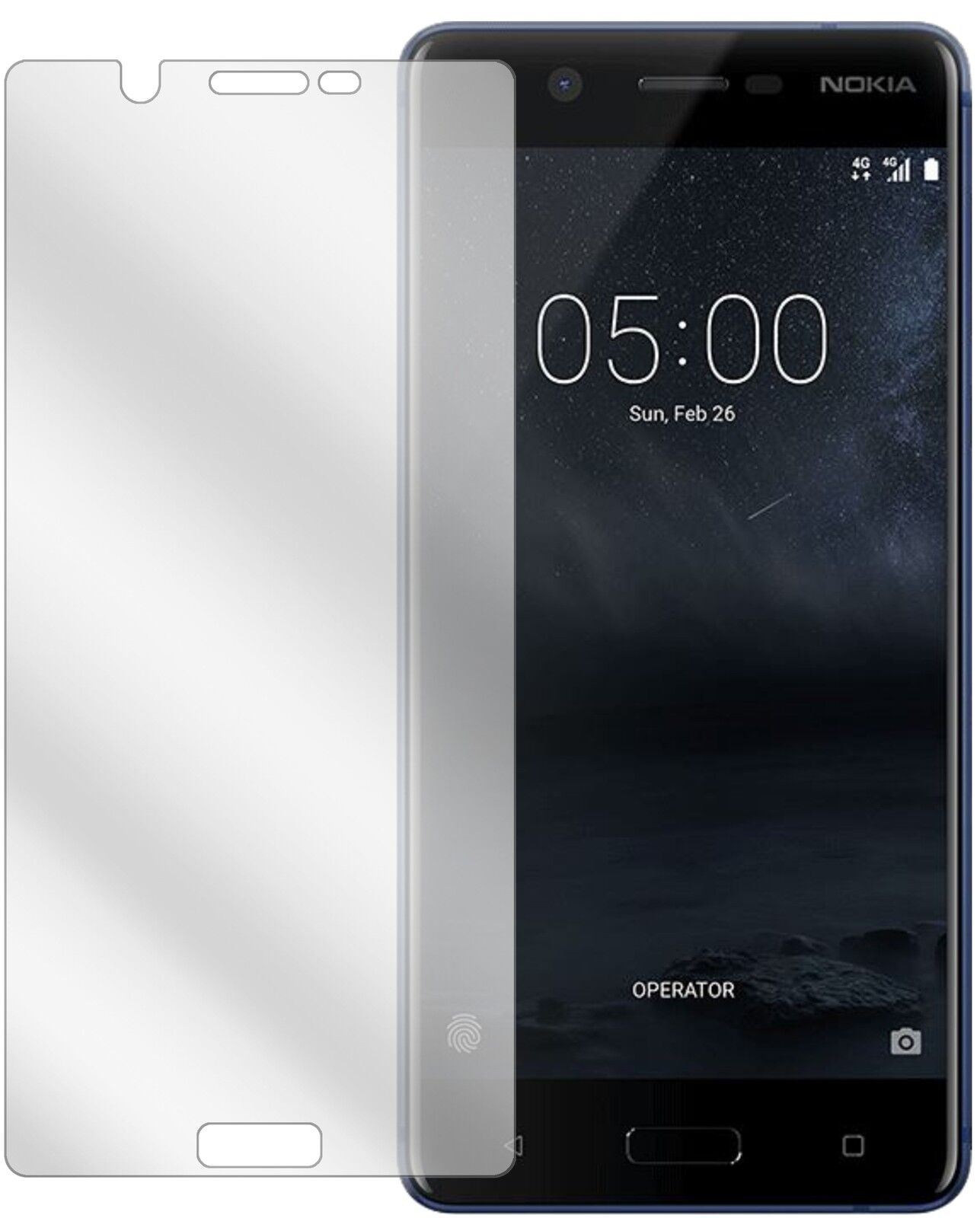 Nokia5 mit aufgebrachter dipos Displayschutzfolie, glasklare Darstellung ohne Einschränkungen
