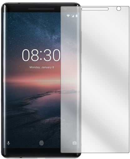 Nokia8 Sirocco mit aufgebrachter dipos Displayschutzfolie, glasklare Darstellung ohne Einschränkungen
