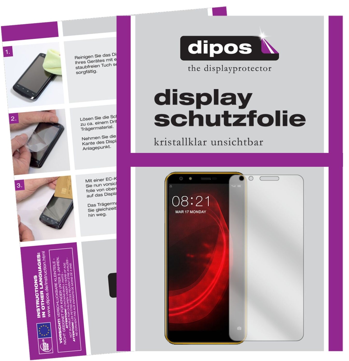NubiaN2 Lite mit aufgebrachter dipos Displayschutzfolie, glasklare Darstellung ohne Einschränkungen