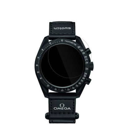 Omega x SwatchSpeedmaster Moonswatch mit aufgebrachter dipos Displayschutzfolie, glasklare Darstellung ohne Einschränkungen