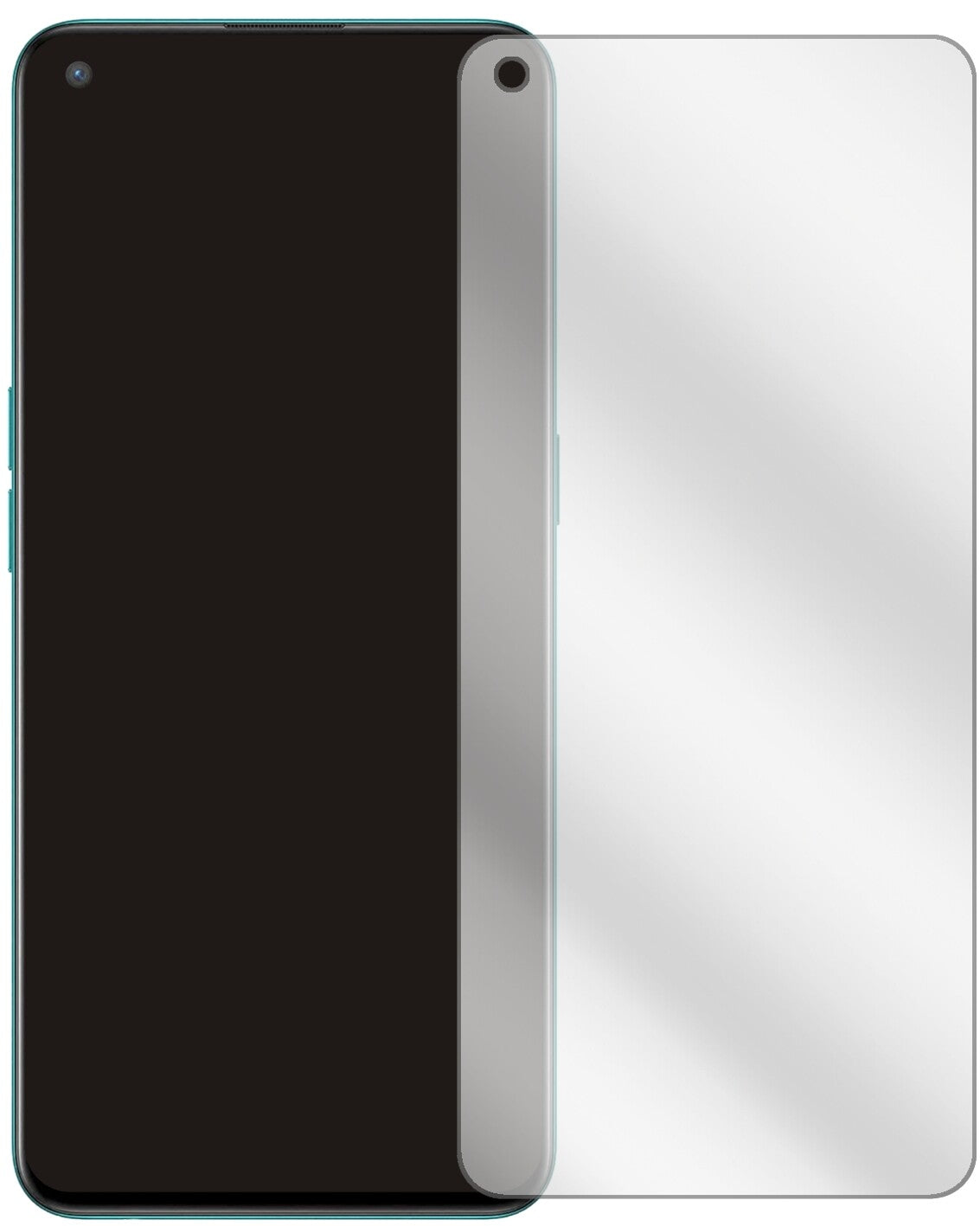 OnePlusNord CE 5G mit aufgebrachter dipos Displayschutzfolie, glasklare Darstellung ohne Einschränkungen