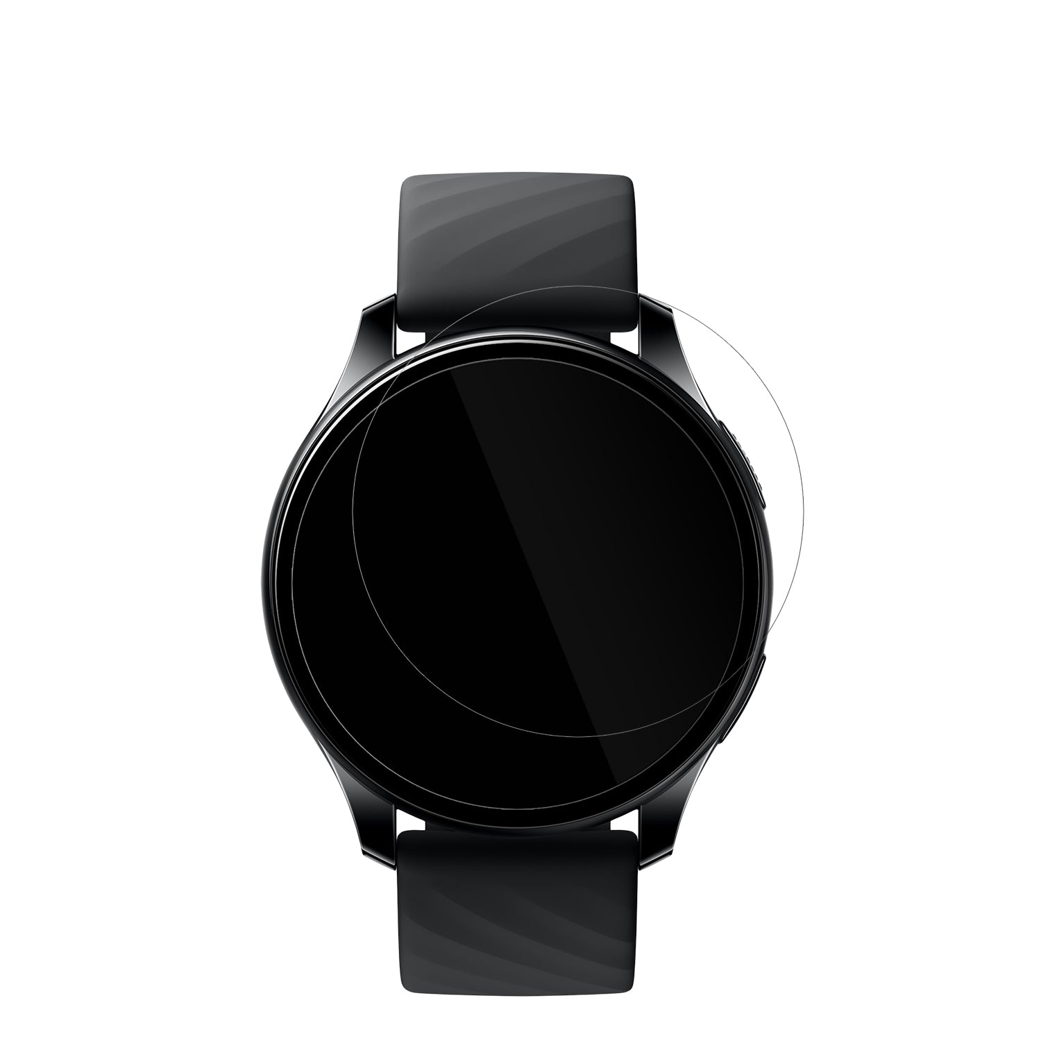 OnePlusNord Smartwatch mit aufgebrachter dipos Displayschutzfolie, glasklare Darstellung ohne Einschränkungen