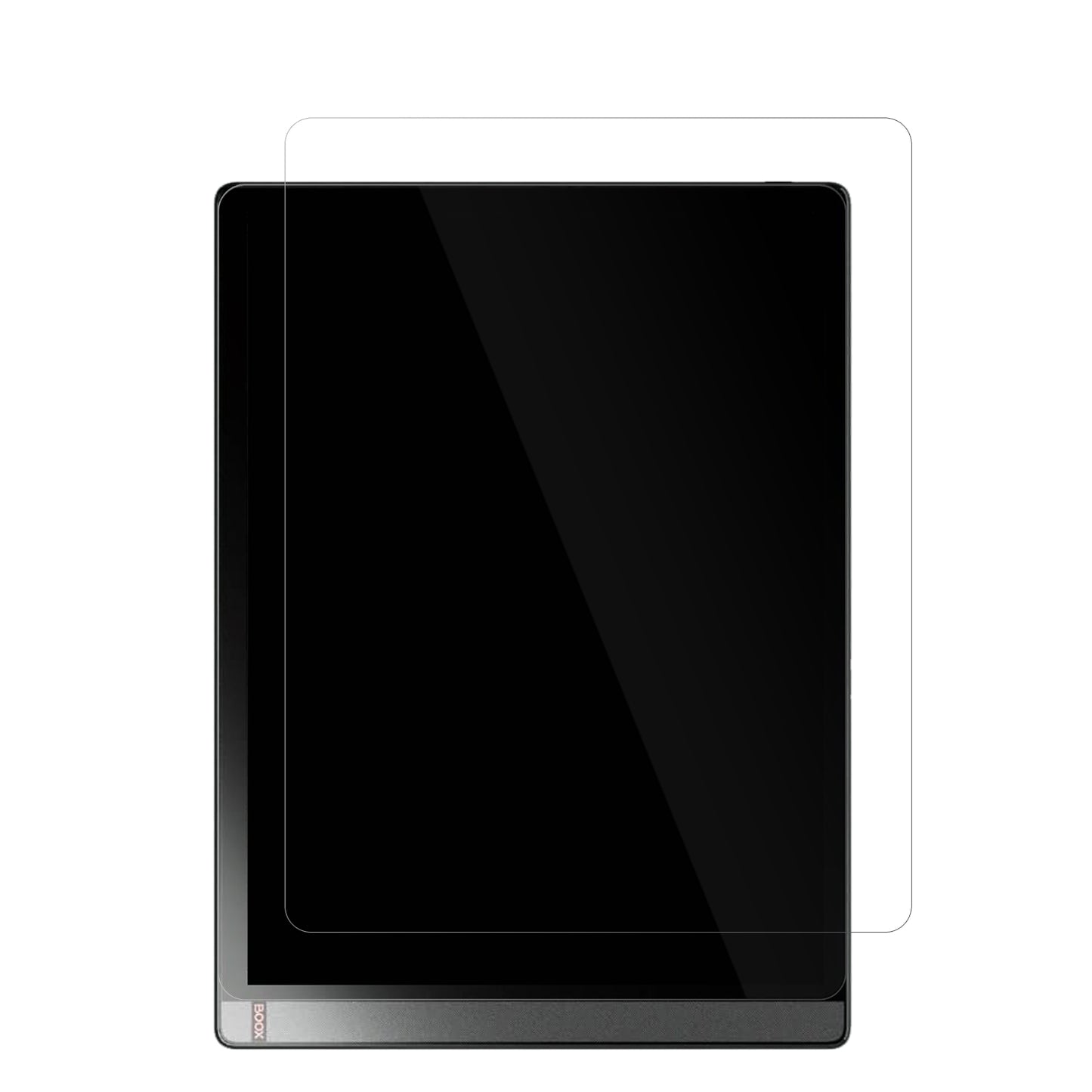 OnyxBoox Tab X mit aufgebrachter dipos Displayschutzfolie, glasklare Darstellung ohne Einschränkungen