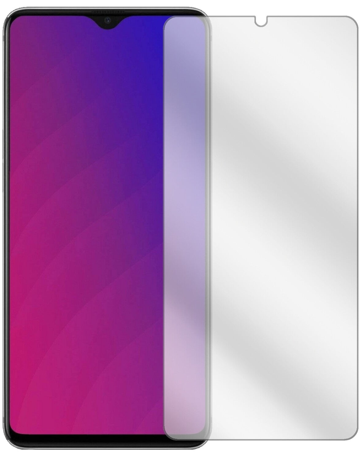 OppoF9 mit aufgebrachter dipos Displayschutzfolie, glasklare Darstellung ohne Einschränkungen