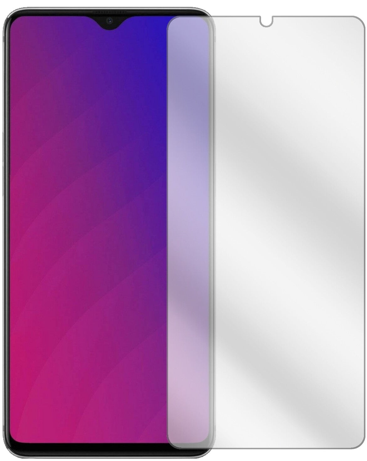 OppoF9 Pro mit aufgebrachter dipos Displayschutzfolie, glasklare Darstellung ohne Einschränkungen