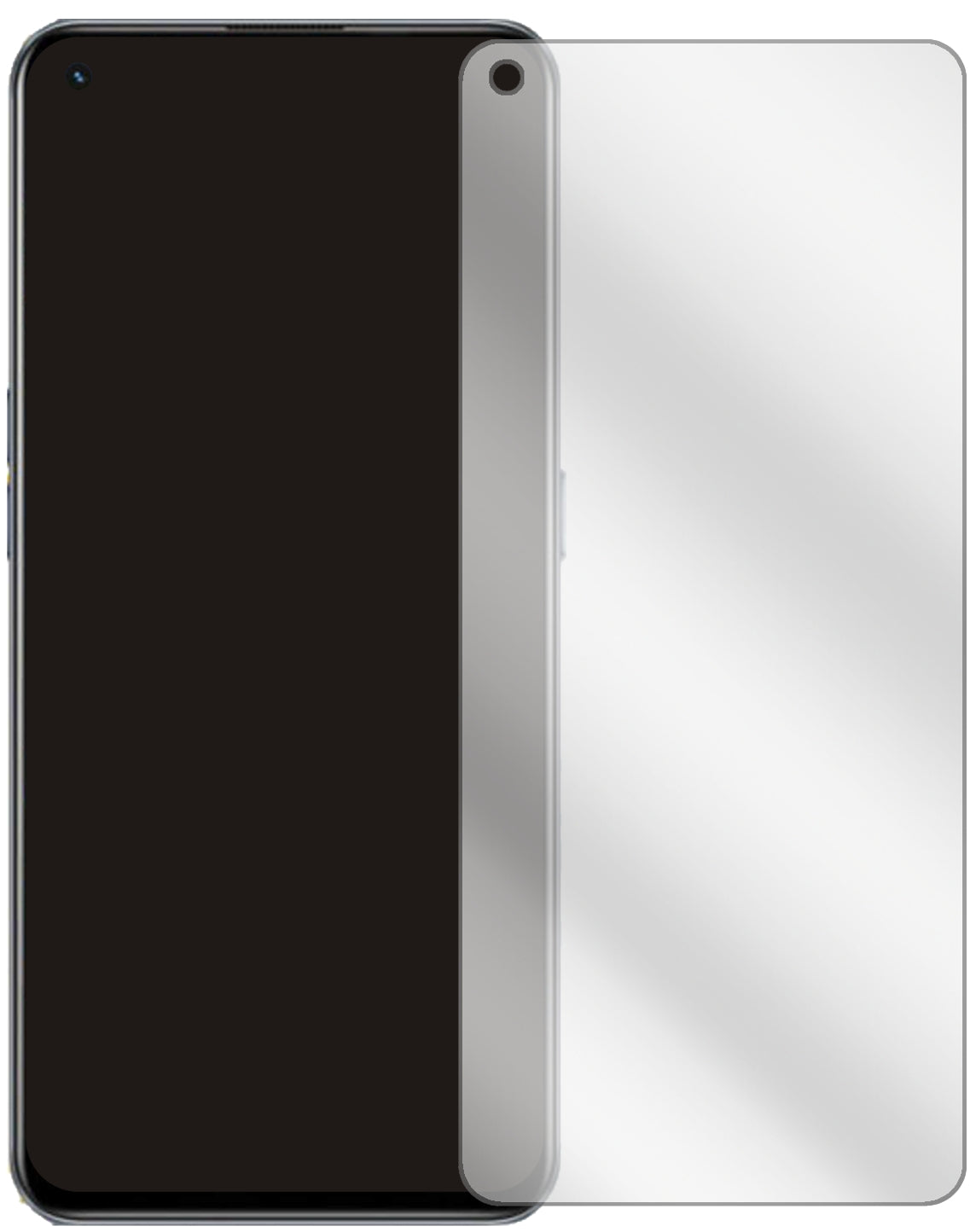 OppoRealme GT Neo Flash mit aufgebrachter dipos Displayschutzfolie, glasklare Darstellung ohne Einschränkungen