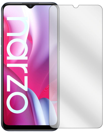 OppoRealme Narzo 20A mit aufgebrachter dipos Displayschutzfolie, glasklare Darstellung ohne Einschränkungen
