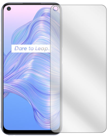 OppoRealme V5 5G mit aufgebrachter dipos Displayschutzfolie, glasklare Darstellung ohne Einschränkungen