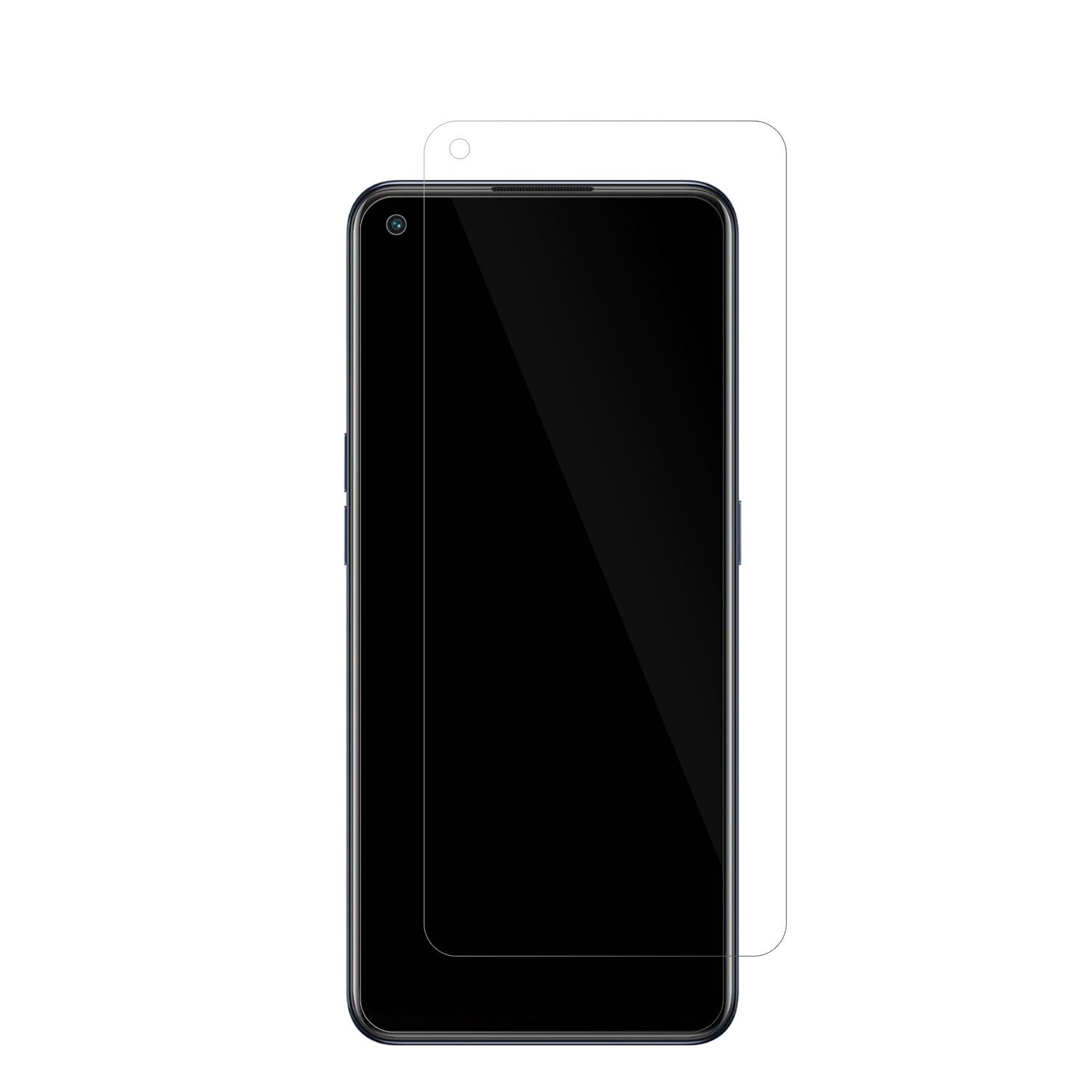 OppoReno 7 5G mit aufgebrachter dipos Displayschutzfolie, glasklare Darstellung ohne Einschränkungen