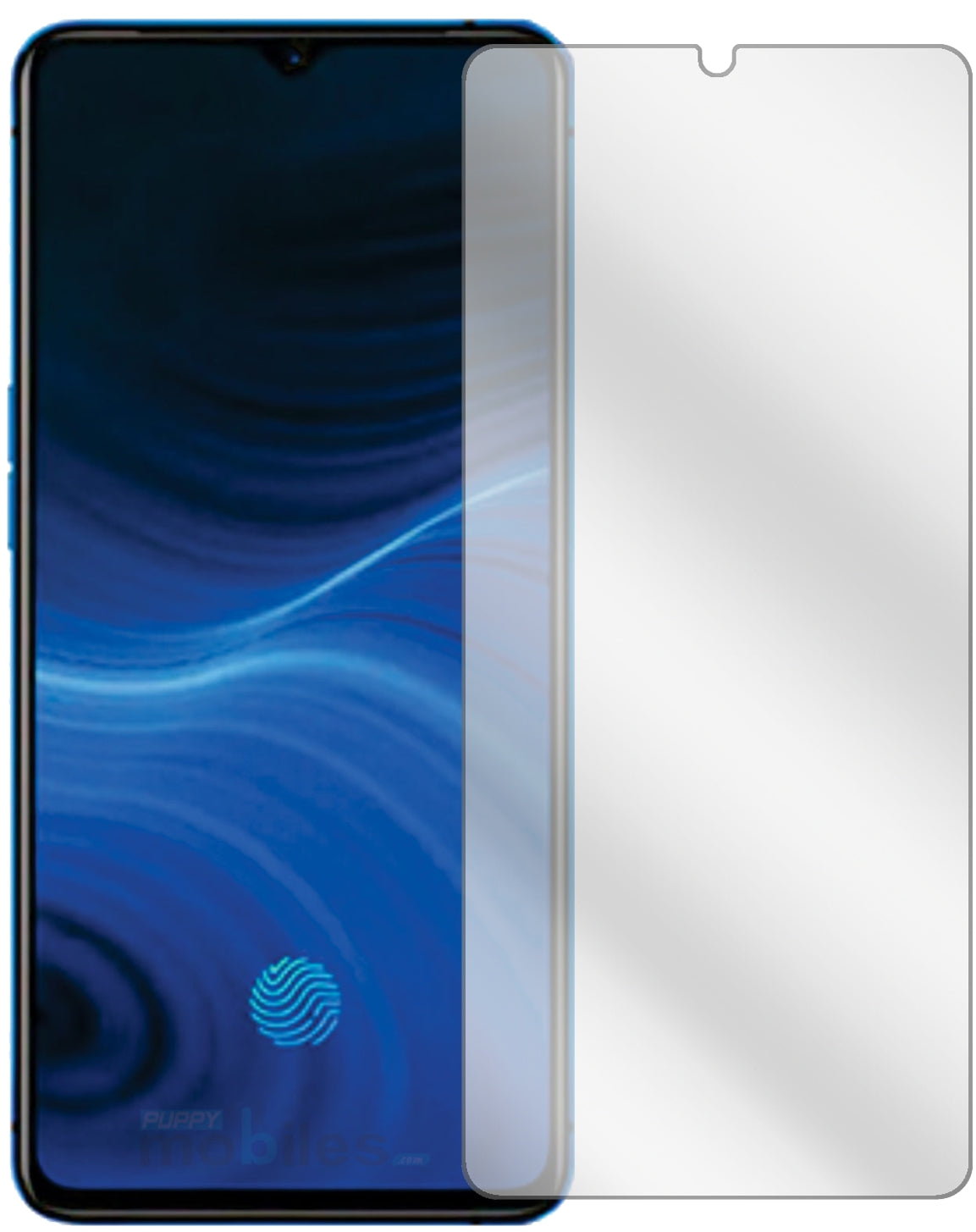 OppoReno Ace mit aufgebrachter dipos Displayschutzfolie, glasklare Darstellung ohne Einschränkungen